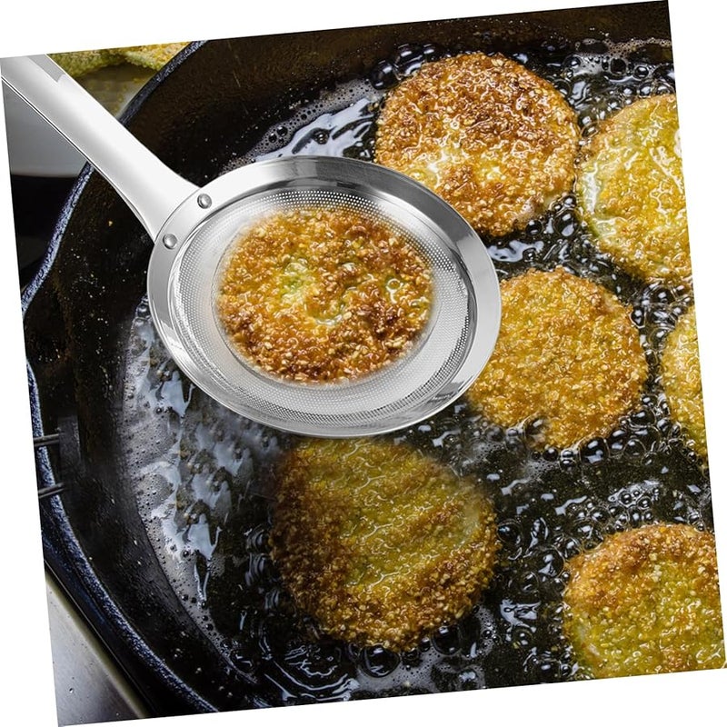 Stainless Steel Fat Skimmer Spoon Fine Mesh Oil Strainer Food Filter Scoop - Image 4